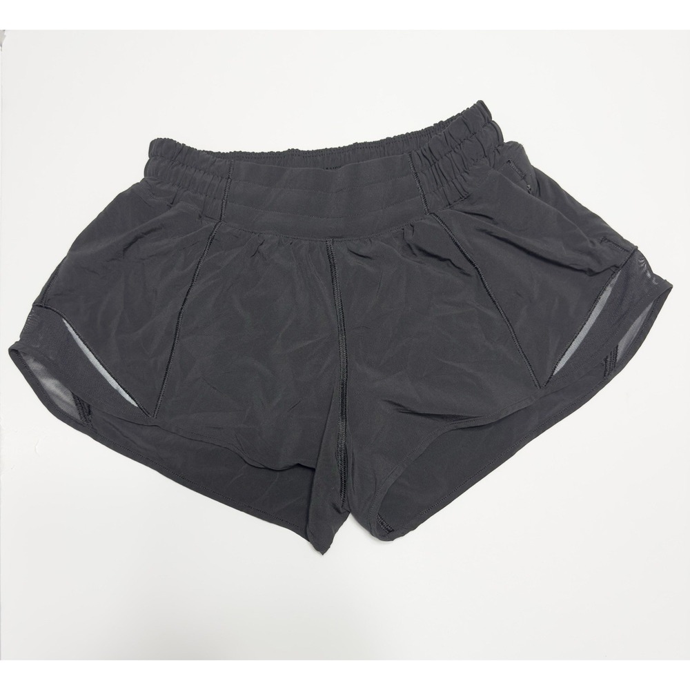 Lululemon Hotty Hot II High Rise Shorts 2.5" Black Sz 4 Running Yoga Gym W7ARKR - Picture 3 of 11